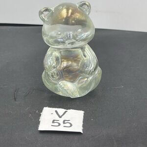 Fenton‎ Art Glass Clear Opalescent Teddy Bear 3.5" High(v55)